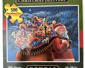Dowdle Christmas Delivery 500-Piece Jigsaw Puzzle 16x20 Inches Santa Holiday Scene