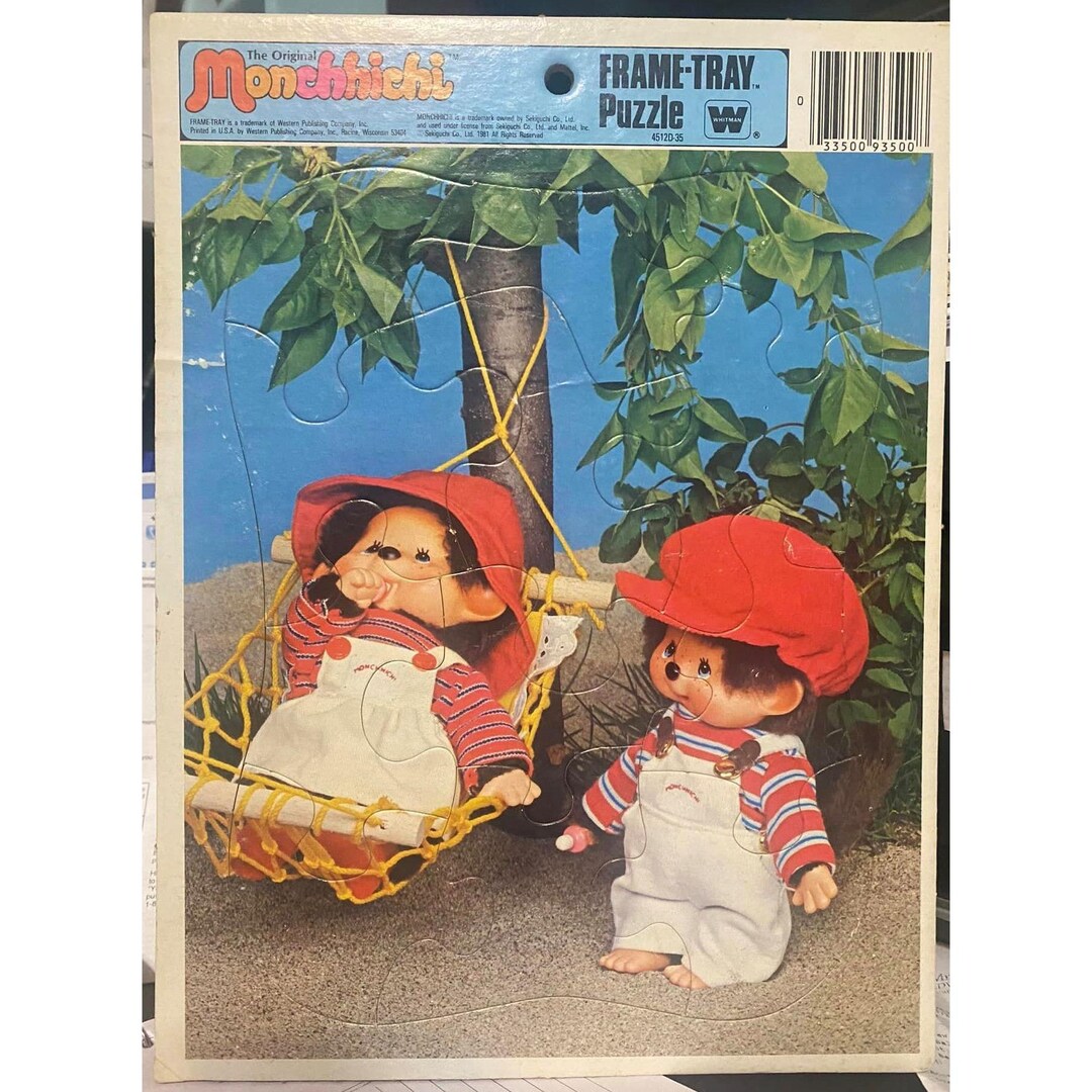 Figurine Monchichi Kiki écolier Avec Cartable - Sekiguchi 1981 - 5 Cm - Occasion TB état
