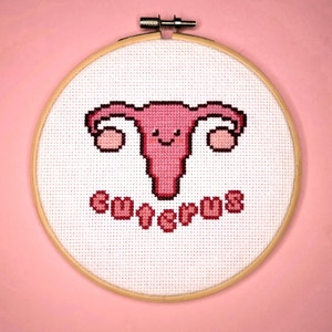Cuterus - Schema punto croce - Punto croce anatomia - Punto croce salute donna - Punto croce utero - Download istantaneo