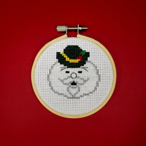 Sam The Snowman - Cross Stitch Christmas Ornament Pattern PDF - Rudolph The Red Nosed Reindeer Ornament - Instant Download