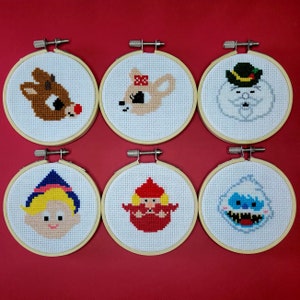 Rudolph The Red Nosed Reindeer Set - Cross Stitch Christmas Ornament Pattern PDF&#39;s - Holiday Ornaments - Instant Download