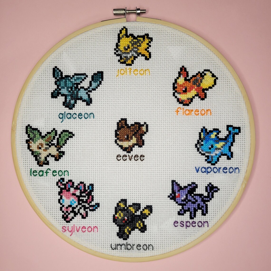Eevee Evolution Cross Stitch Pattern PDF Pokemon Pattern Instant