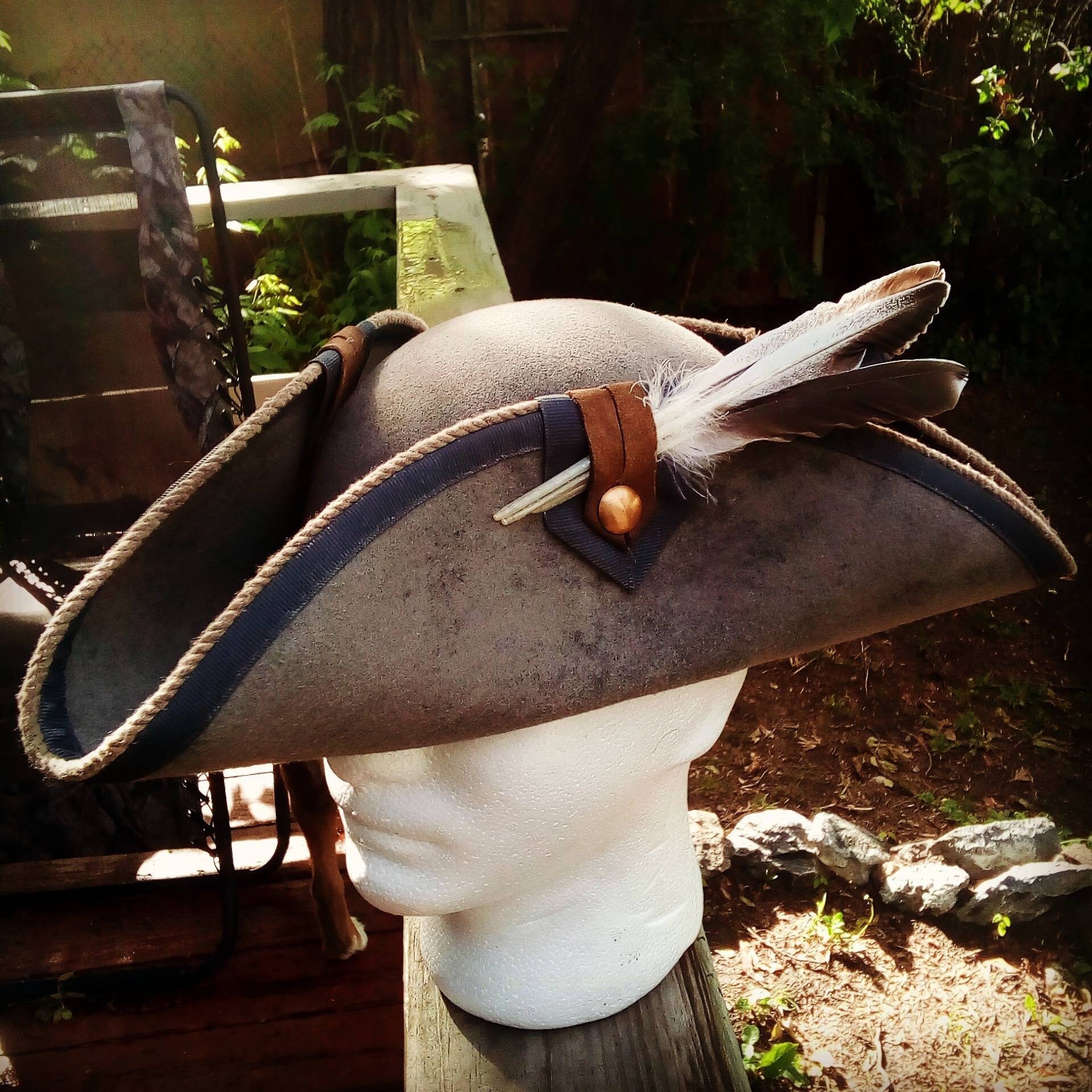 Pirate Handmade Wool Felt Tricorn Hat. | Etsy