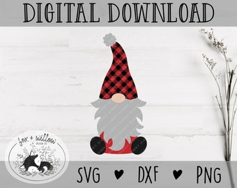 Christmas Nordic Gnome SVG DXF PNG Digital Design Download Vector Clipart Cut File Silhouette Cricut Laser Vinyl htv