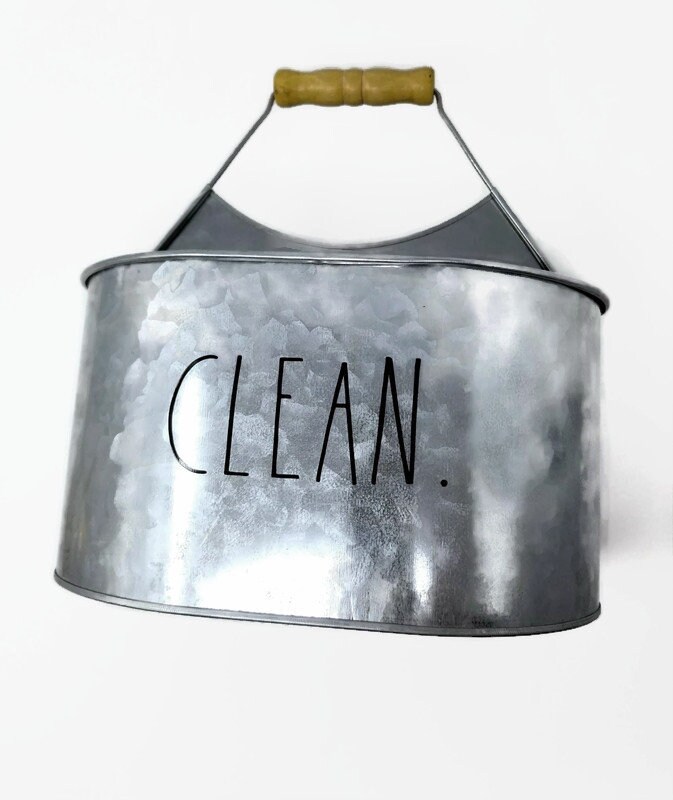 Rae Dunn CLEAN caddy Natural Not Painted Metal Cleaning Etsy