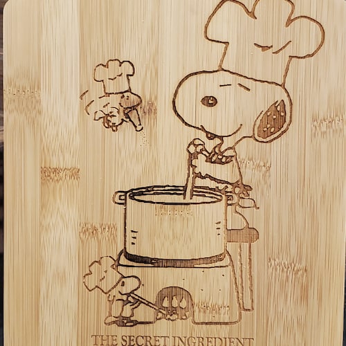 Personalized Snoopy's Kitchen Inspired Cutting Board is Etsy