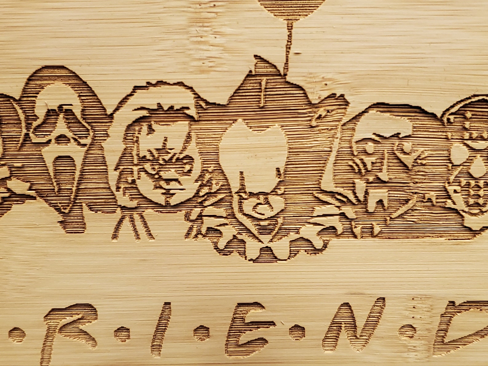 Horror movies FRIENDS inspired cutting board is the perfect Etsy