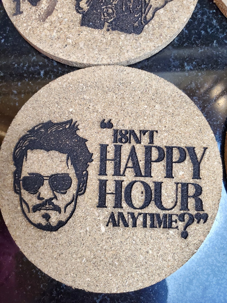 Set of 6 Johnny Depp Inspired Cork Coasters Mega Pint Etsy