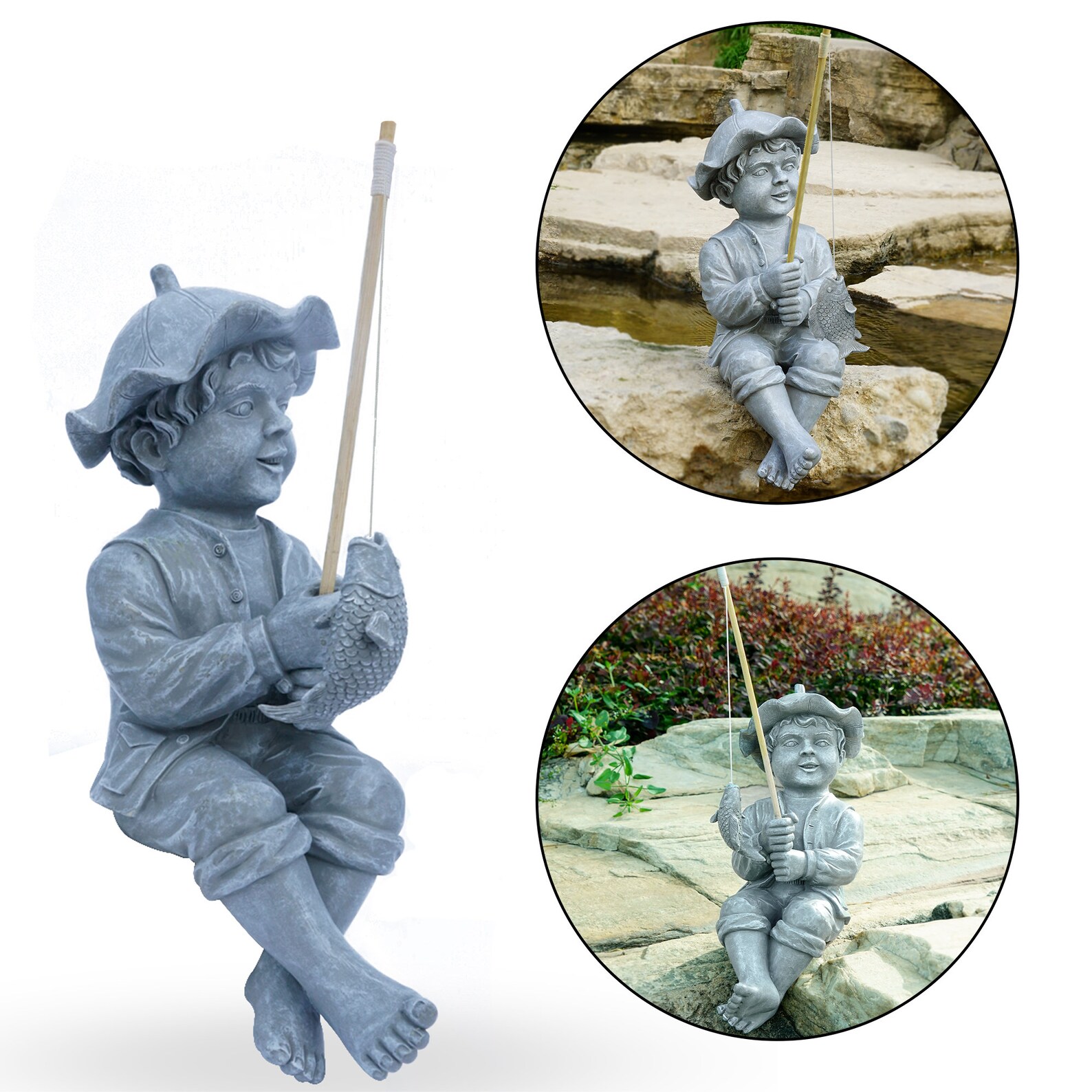 Fishing Boy Garden StatueDIY Fisherman Garden Etsy