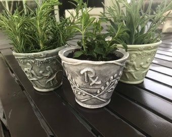 Ceramic Herb Planter: Handmade Apothecary Design