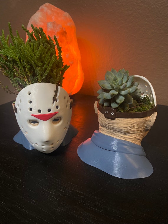 Jason Mask Planter: 3D Printed Plant-Based Plastic, Succulent Decor