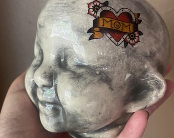 Small tattoo baby head succulents ceramic planter