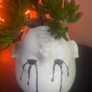 Creepy White Crying Upside Down Doll Head Flower Pot - Etsy