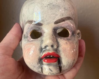 Vintage ventriloquist doll head candle holder