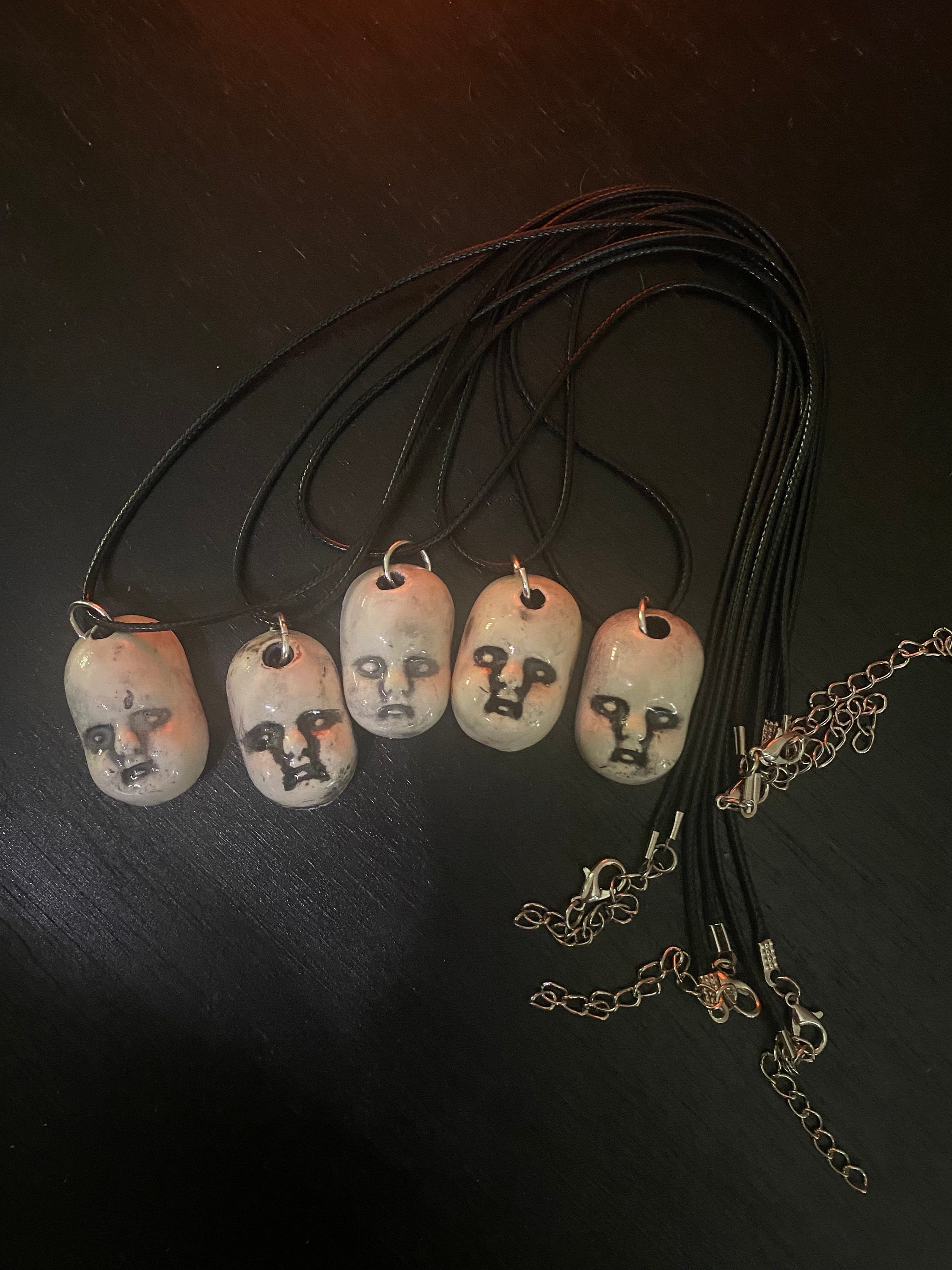 Ceramic Spooky Baby Doll Head Necklace - Etsy