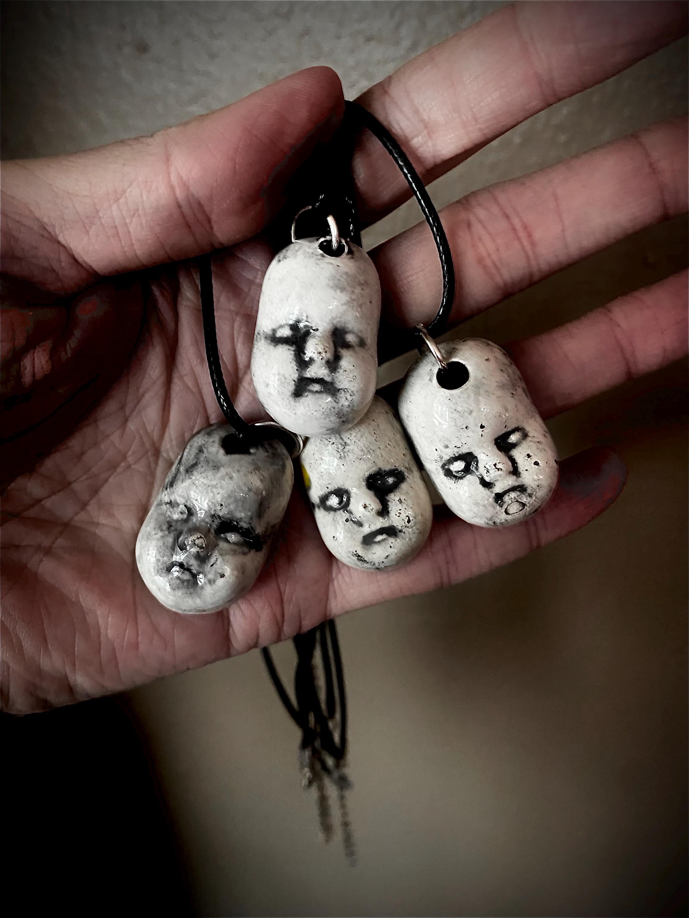 Ceramic Spooky Baby Doll Head Necklace - Etsy