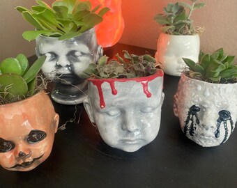 SALE werid ones doll head planters