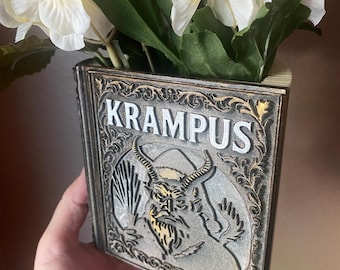 Krampus vintage book planter