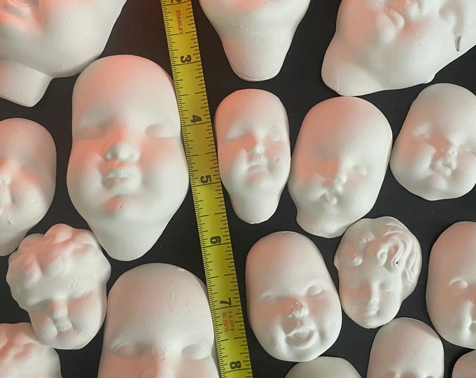 Creepy Random Unglazed Doll Faces Lot Etsy