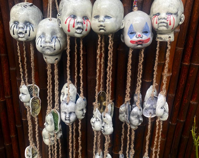 Handmade Creepy Doll Head Chimes