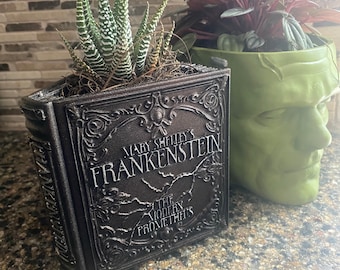 Frankenstein vintage book planter