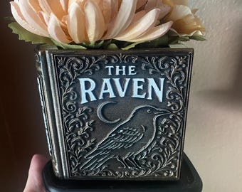 The Raven Edgar Allan  Poe book planter