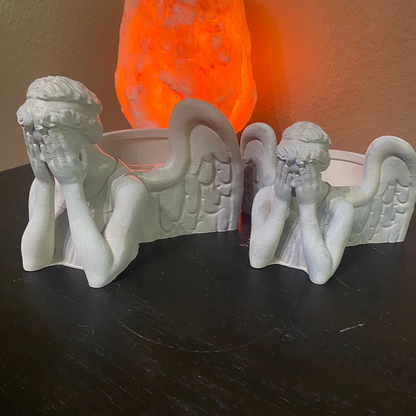 Weeping Angel 3D printed shallow planter