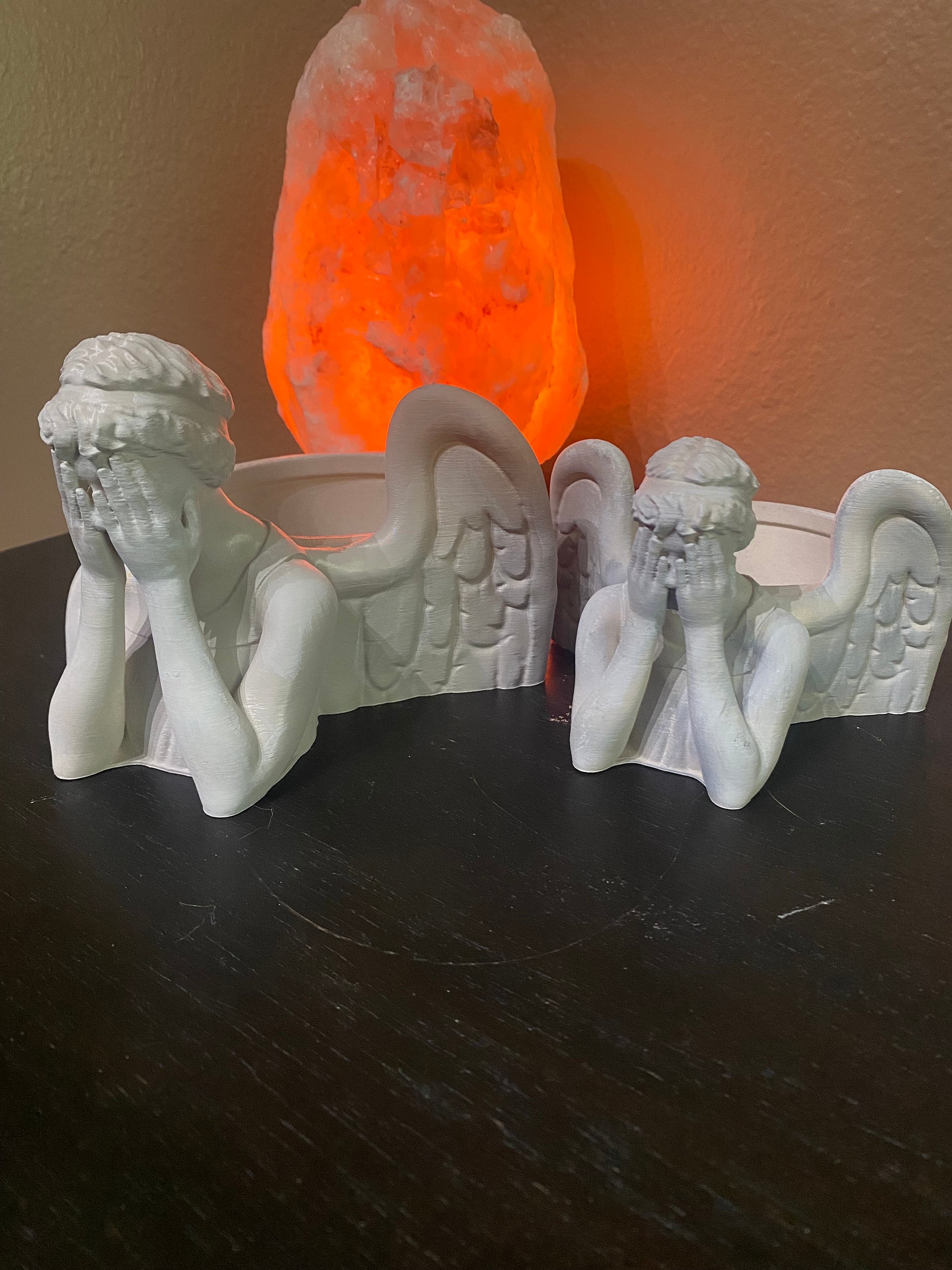 泣く天使と蛇のロザリオ風ネックレス /Vintage Weeping Angel
