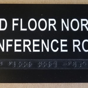 Livraison gratuite - 8x4 x 1/16 Custom ADA Two Line Room Signs