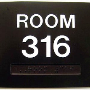 Free Shipping - Custom ADA Room Number Signs