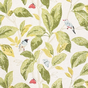 Tovaglia in tessuto di cotone spalmato jacquard INGREZ uccelli della giungla quadrata rotonda ovale