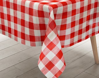 KEVKUS Wachstuch Tischdecke – Kariert Rot Vichy, 50x140 Cm, Mit Paspelrand, Pflegeleicht