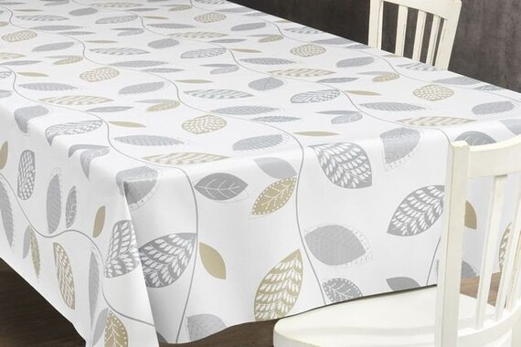 KEVKUS Wachstuch Tischdecke – Blätter-Motiv, 140 X 180 Cm Eckig, Mit Paspel-Rand, Pflegeleicht & Rutschfest