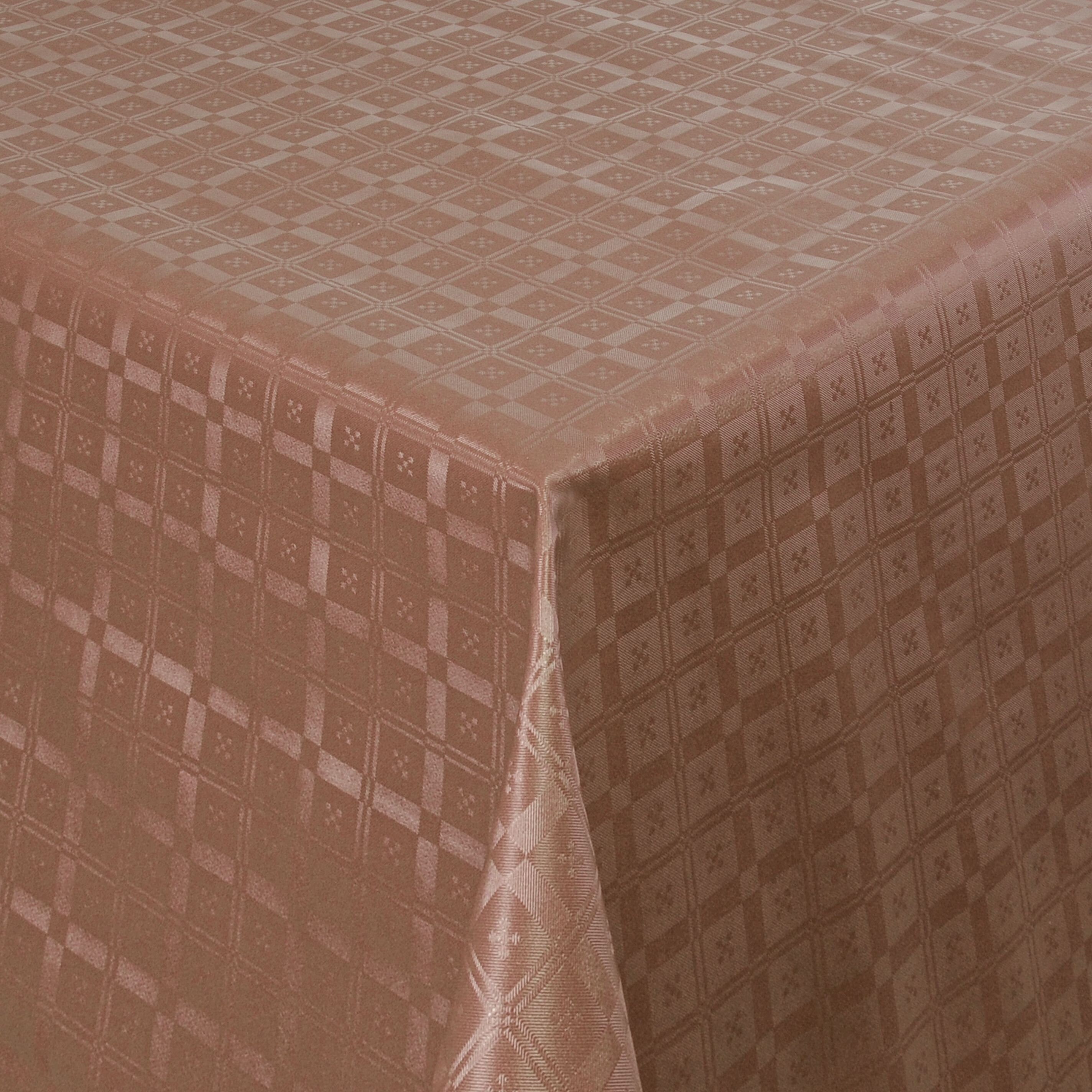 Grevotex - Set di tovaglia e tovaglioli damascati con Orlo Satinato, Colore: Bianco, Bianco, 170 x 130 cm