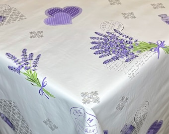 Wachstuchtischdecke Parfum de Provence Zweige Lavendel 1,4m Br Meterware