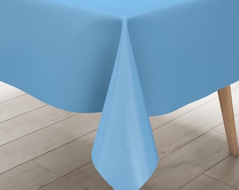 Oilcloth tablecloth plain color UNI 291 light blue blue Size freely selectable in square round oval