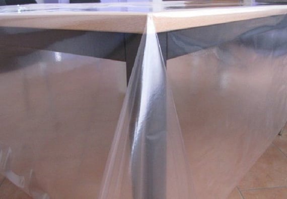 Tischfolie Tischdecke durchsichtig Tischschutz glasklar 300 my 0,3 mm Stärke eckig rund oval