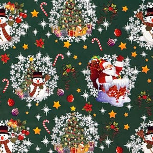 Wachstuch Tischdecke Weihnachten 01188-05 grün Größe frei wählbar in eckig rund oval