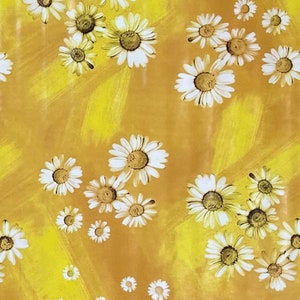 Wachstuch Tischdecke Frühling Margerite orange gelb KE11610 Größe frei wählbar in eckig rund oval