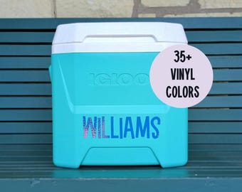 Name Stickers for Coolers, Custom Name Labels for Ice Chests and Water Coolers, Personalized Vinyl Decals for Picnics, Parties, Tailgating