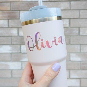 3.5 in Tumbler Name Decal for 20 & 30 oz Cups, Personalized Name Sticker for Water Bottles, Tumbler Cup Accessories // 3.5 in size