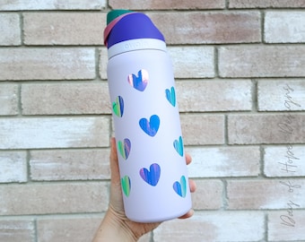 1" Heart Decals - Set of 12 Vinyl Decal Hearts to decorate your water bottle, tumbler, cup, laptop, tablet, mirror, cars