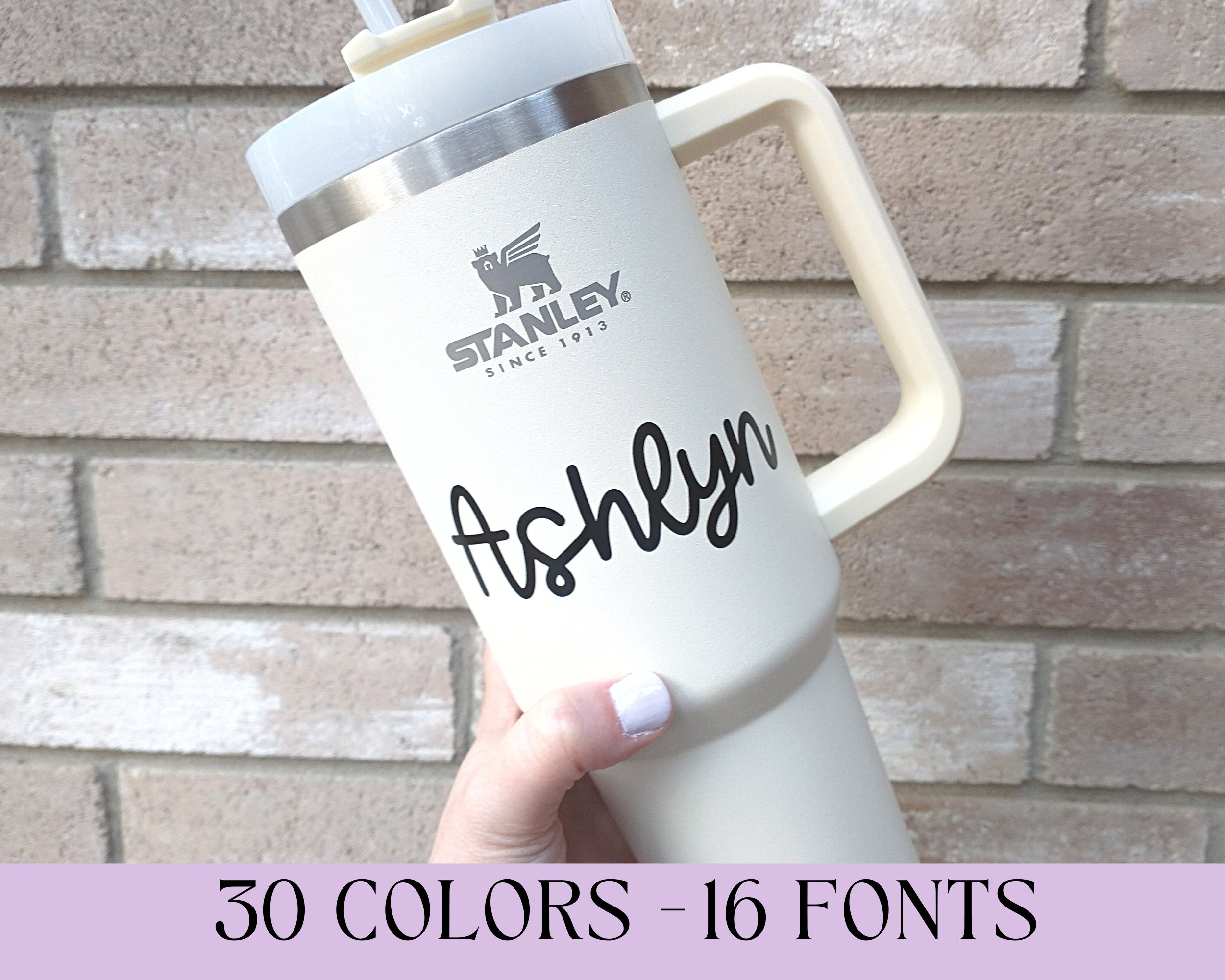 4 in Tumbler Name Decal for 40 Oz or 30 Oz Simple Modern Tumbler,  Personalized Name Sticker for Water Bottle, Large Cup With Handle 