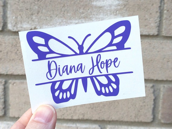 (Pack of 6) Purple Butterfly Sticker Decal | Waterproof | 3 Inches | for Laptop, Notebook, Water Bottle