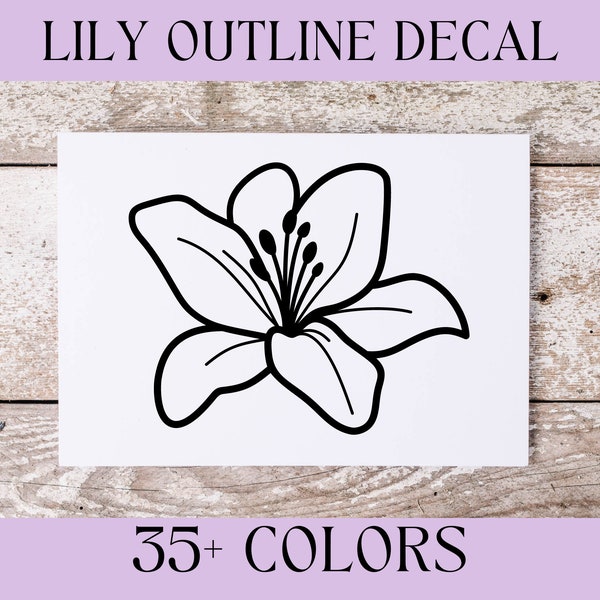 Lily Flower Decal, Floral Stickers, Holographic Vinyl Decals for cups, mugs, tumblers, water bottles, laptops, car windows, & mirrors