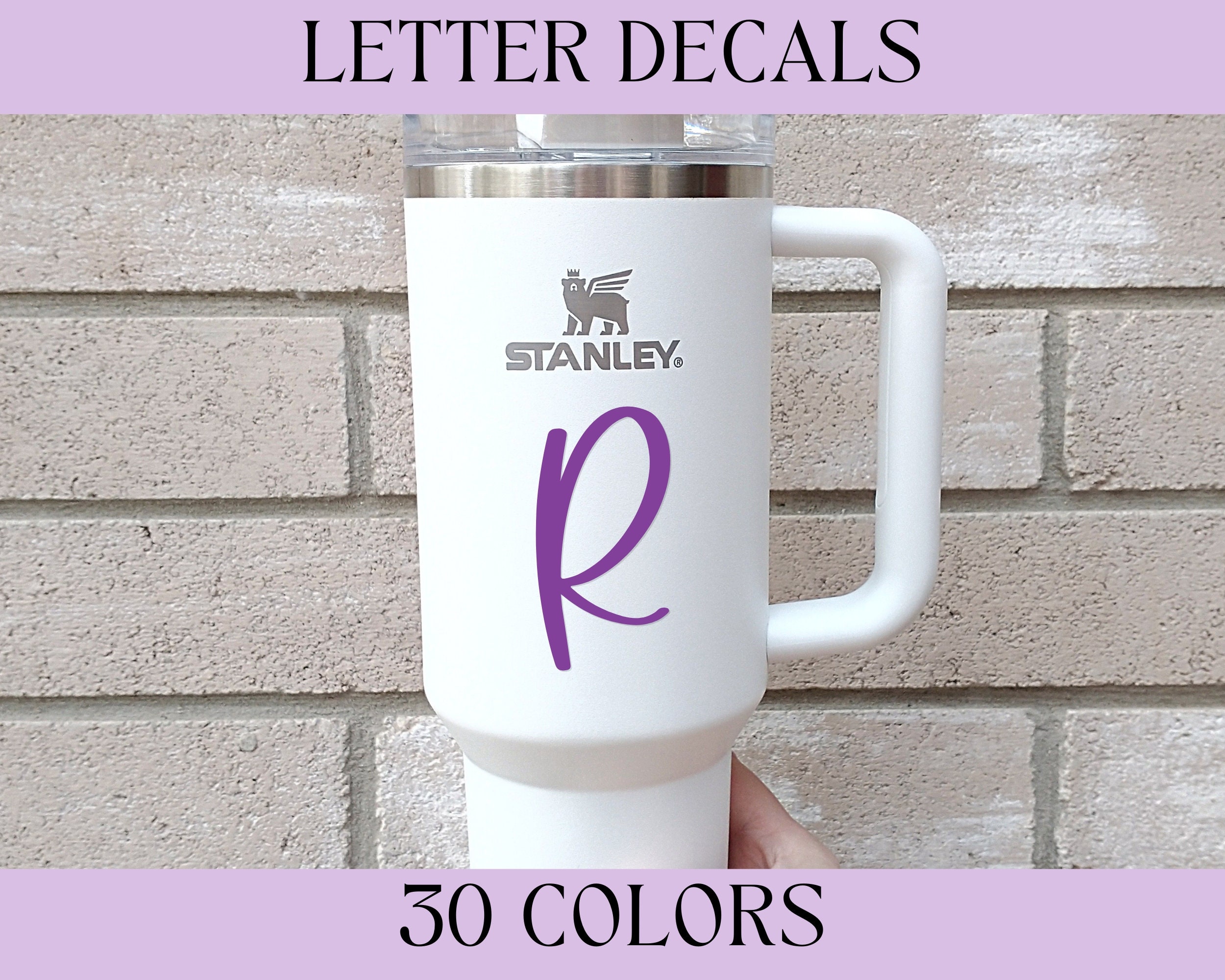 Letter With Heart Decals for Tumblers Fancy Letter Decal Fancy Letter  Sticker Fancy Decal Cup Letters Personalized Sticker 5LN17Y 