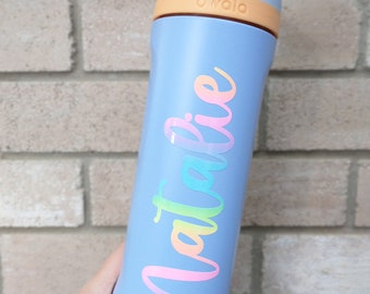 Rainbow Name Stickers, Pastel Gradient Personazlied Decals for your Water Bottles, Tumblers, Cups, Helmets, Boxes, Containers