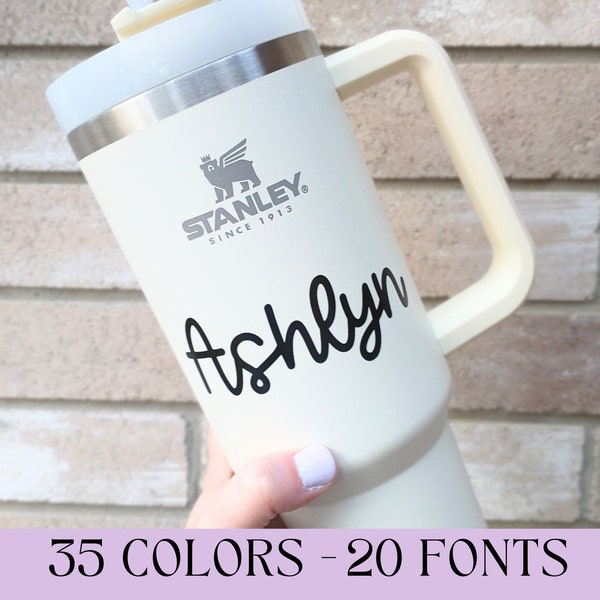 Tumbler Name Decal, Personalized Name Sticker for Water Bottles, Customized Vinyl Decals for 40 oz or 30 oz Tumblers, Cups, Mugs