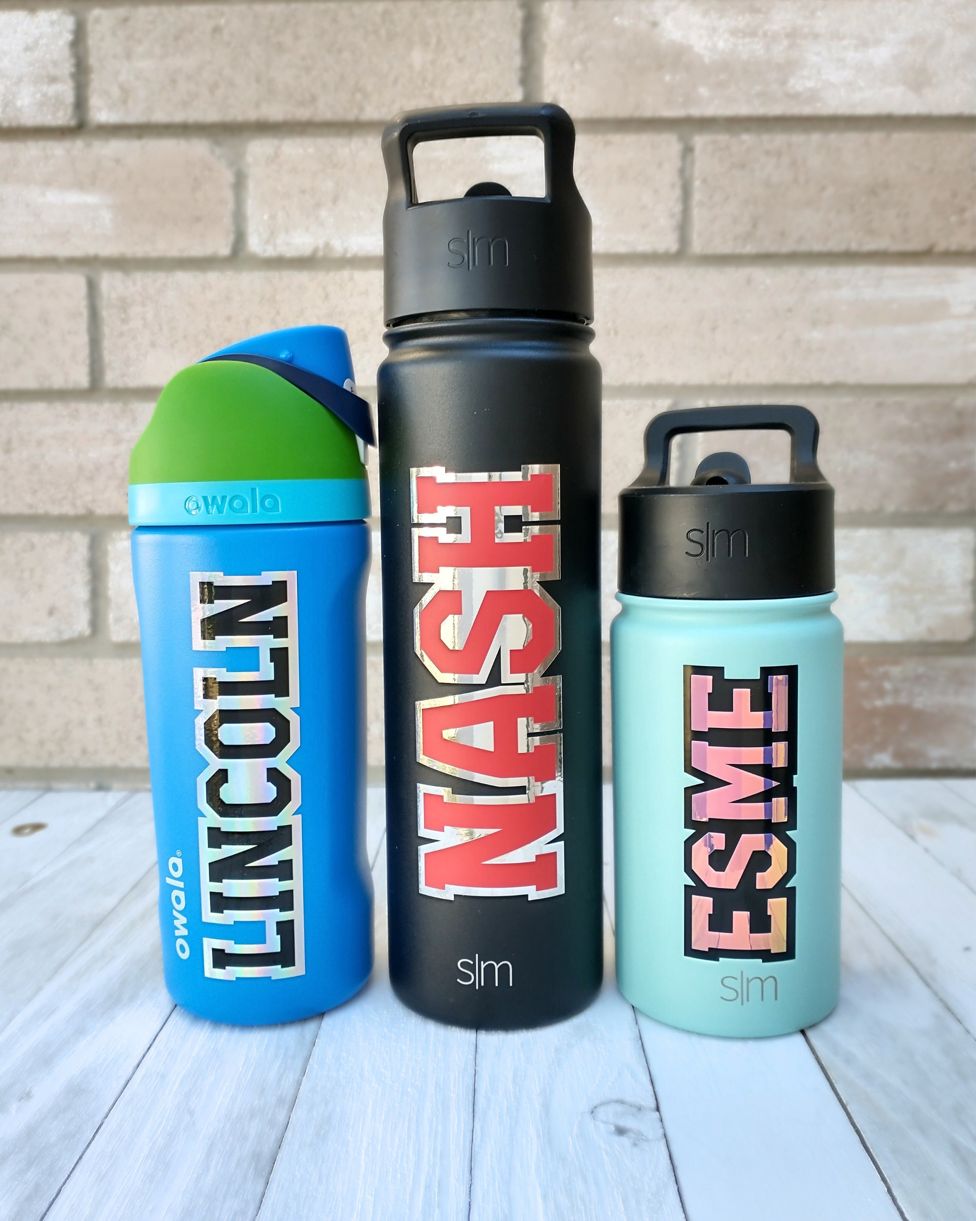 Layered Name Decals, Personalized Double Layer Name Stickers for water bottles, coolers, helmets, team sports equipment labels /Sporty Print
