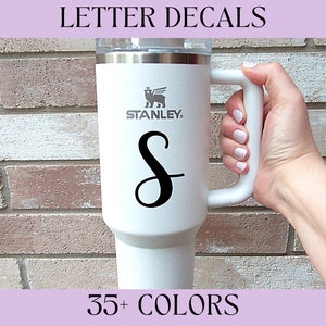 Single Letter Decal, Initial Sticker, Monogram Vinyl Decal for Tumblers, Water Bottles, Cups , Mugs, or Phones || Sweetheart Script Font